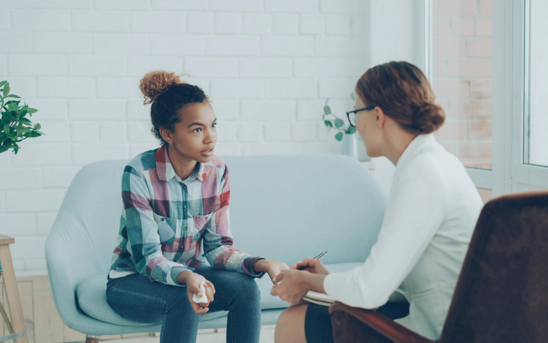 A woman in counseling for internal conflict